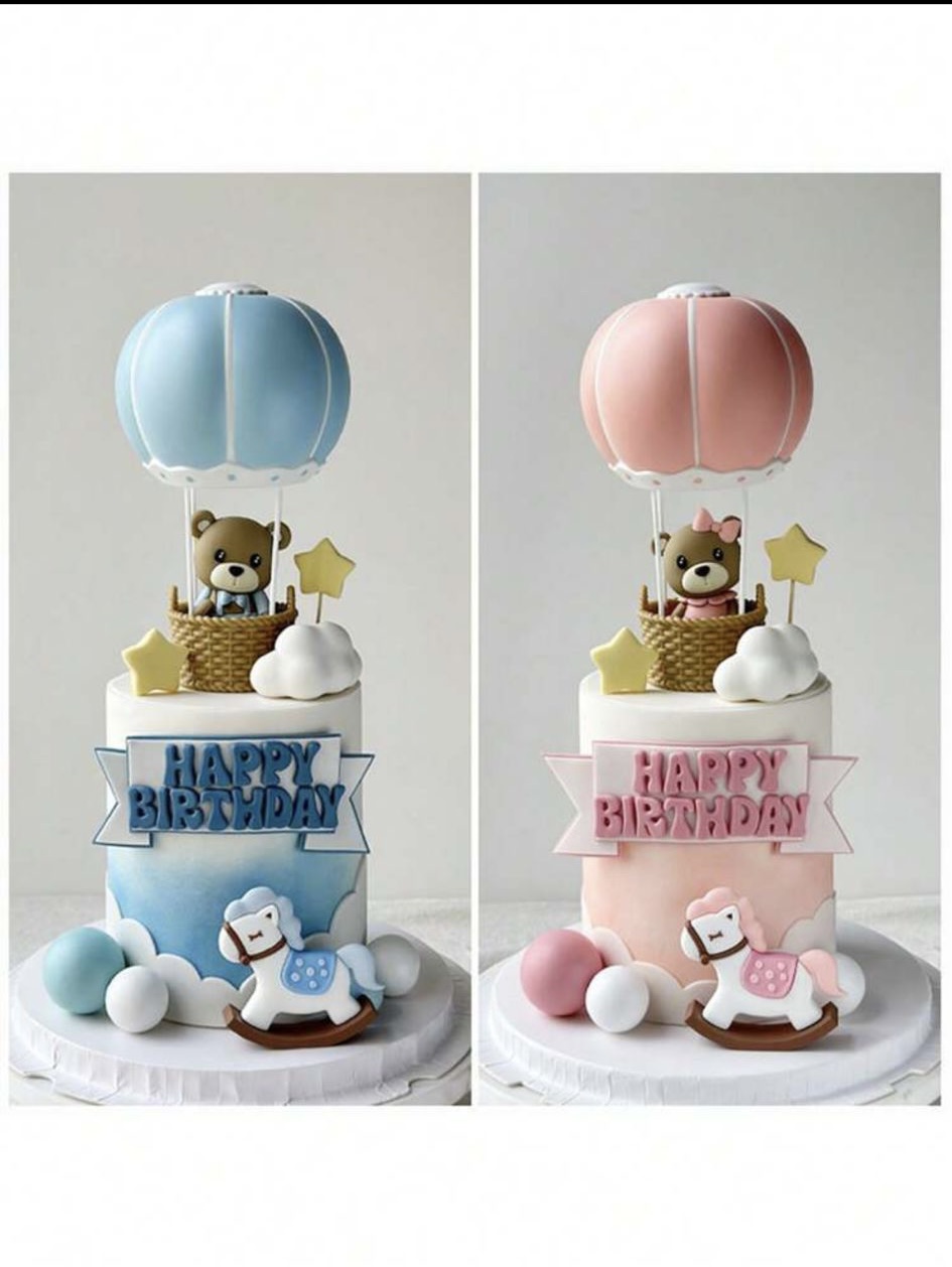 Luchtballon (roze) Boetseer Decoratie - Afbeelding 2