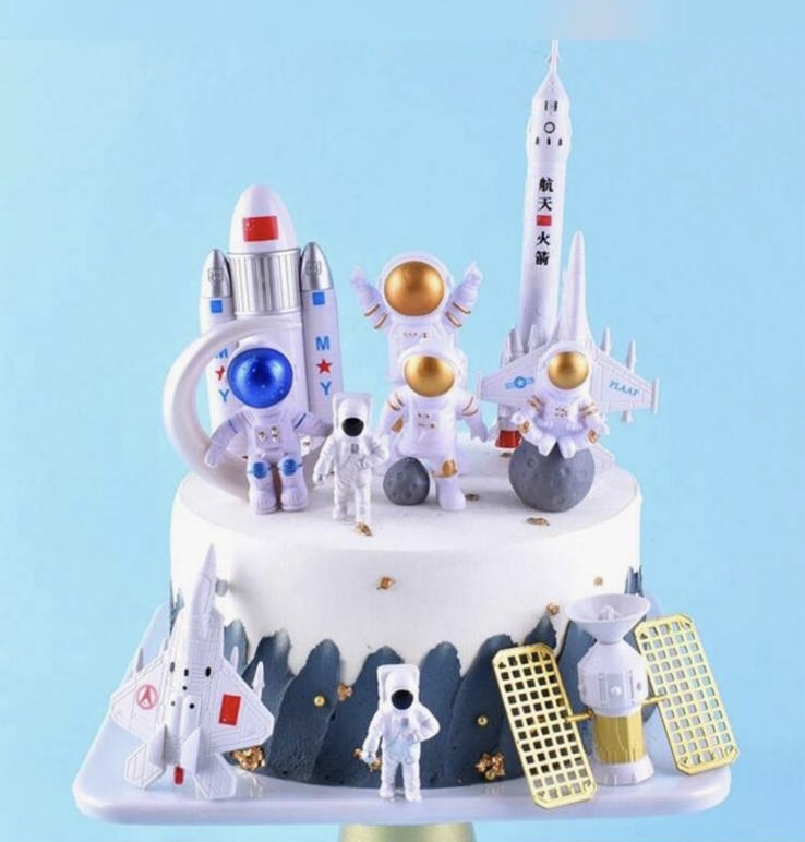 Astronaut (zilver) Boetseer Decoratie (3pcs) - Afbeelding 2