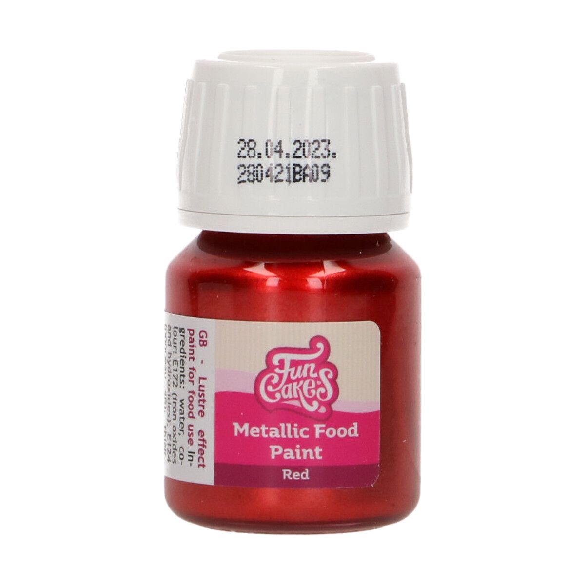 Funcakes Metallic Food Paint Red 30 ml - Afbeelding 2