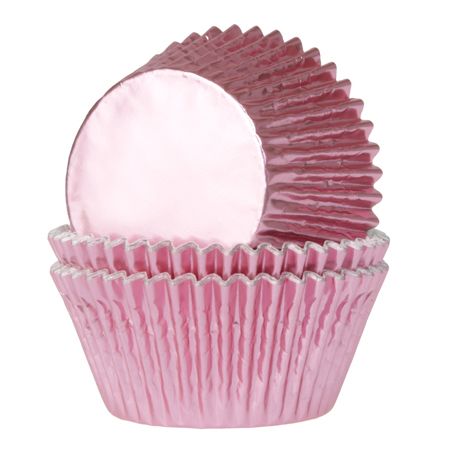 House of Marie Baking Cups Folie Baby Roze pk/24