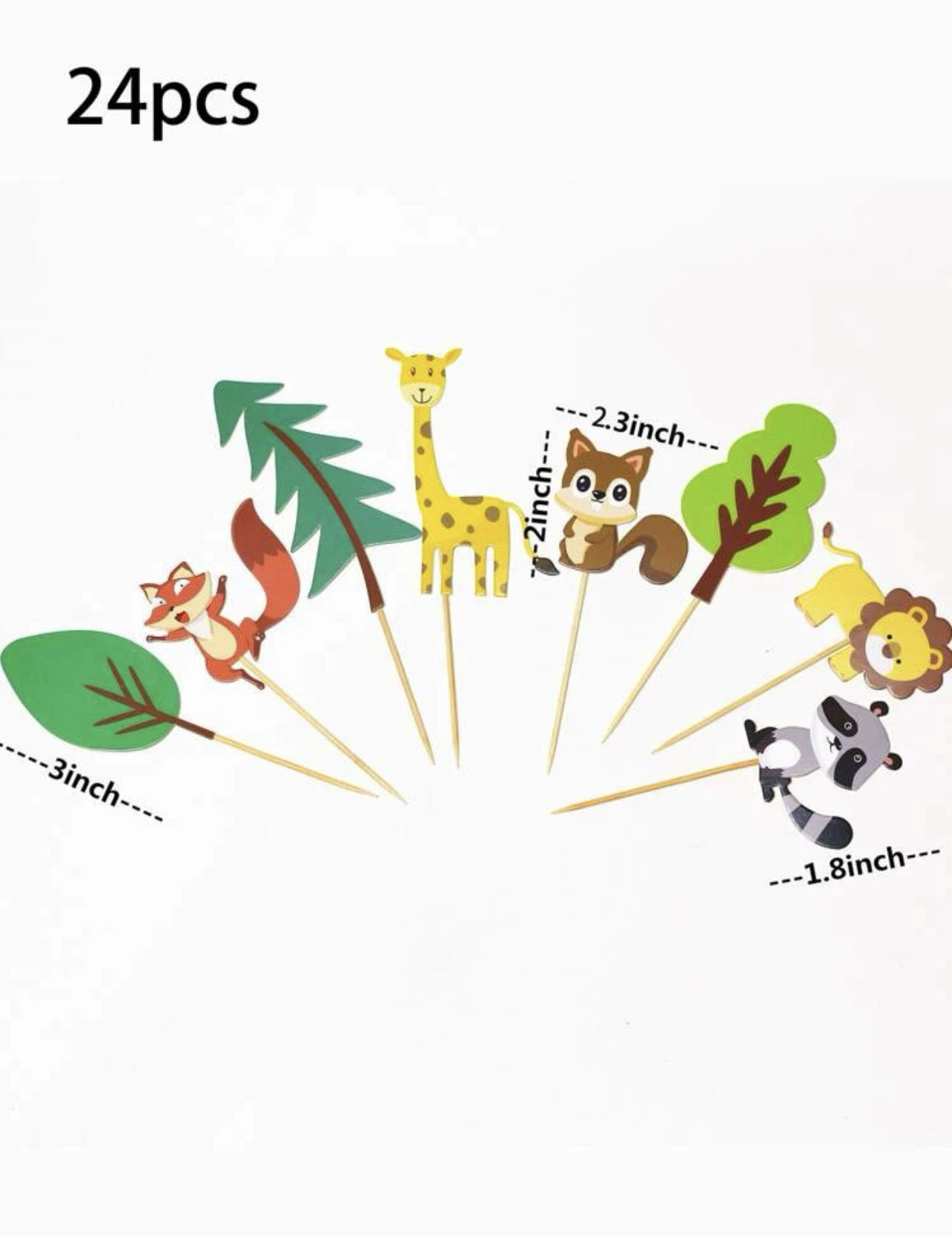 Bosdieren Decoratie Toppers - Afbeelding 3