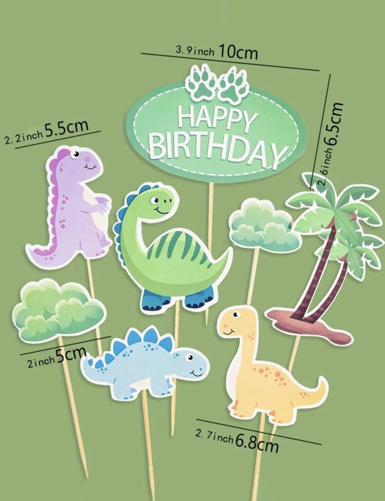 Dinosaurus Decoratie Toppers - Afbeelding 2