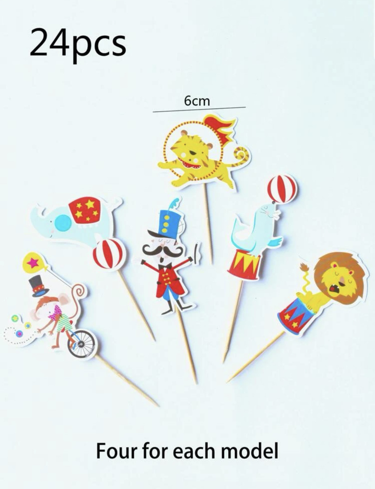 Circus Decoratie Toppers - Afbeelding 2
