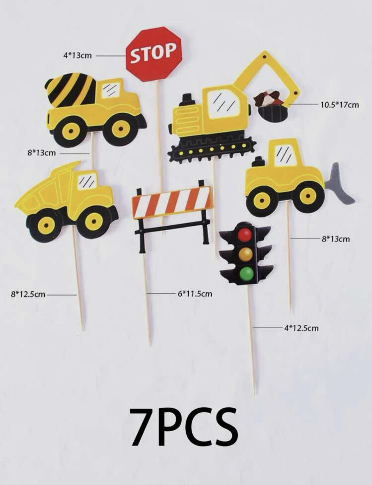 Bouw Machines Decoratie Toppers - Afbeelding 2