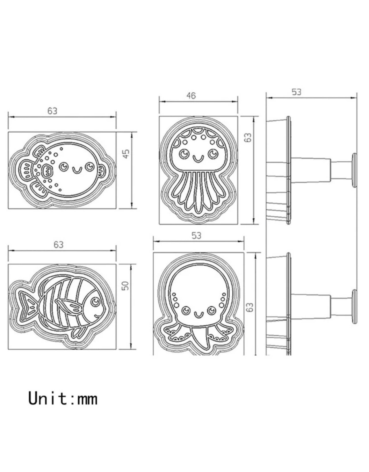 Zeedieren Stamp Cutter Set - Afbeelding 2
