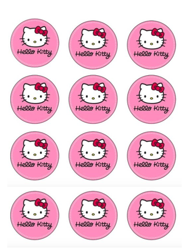 Eetbare print Hello Kitty Cupcake