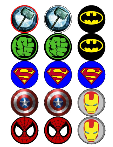 Eetbare print Superhelden Cupcake
