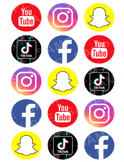 Eetbare print Social Media Cupcake