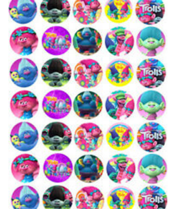 Eetbare print Trolls Cupcake Mini