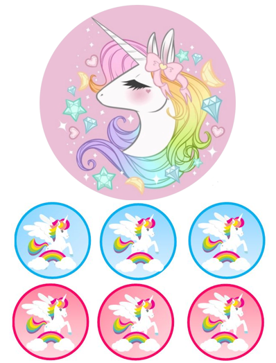 Eetbare print Unicorn 15cm