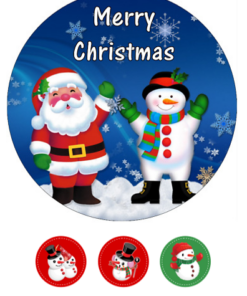 Eetbare print Kerstman 20cm