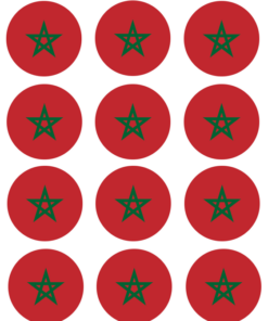 Eetbare print Marokkaanse vlaggetjes rond