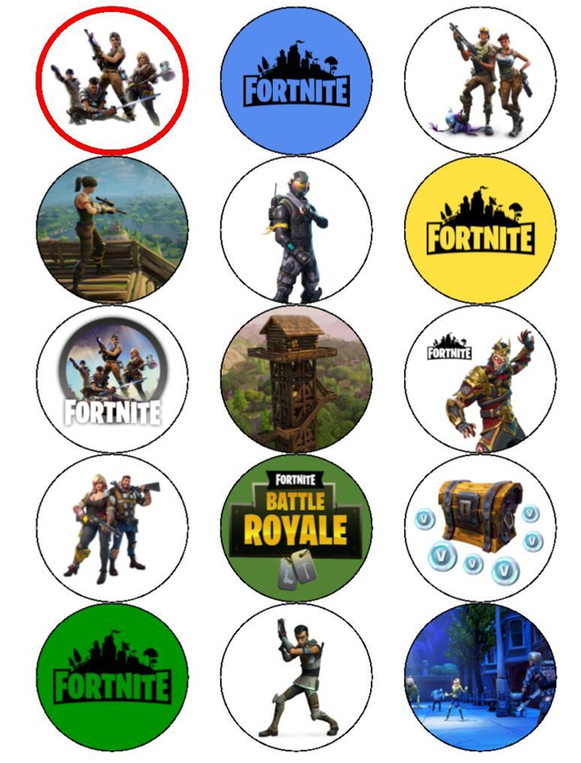 Eetbare print Fortnite Cupcake Kleur