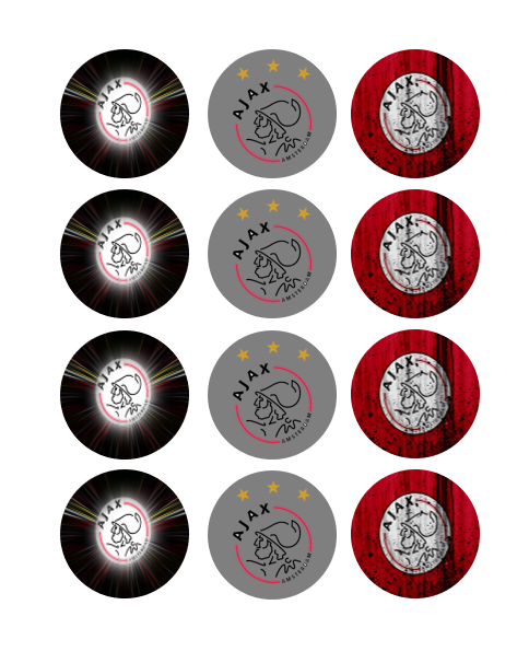 Eetbare print Ajax Cupcakes