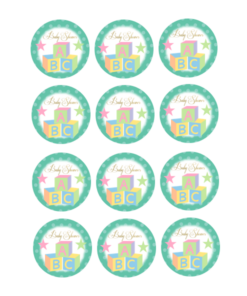Eetbare print Babyshower Thema Cupcakes