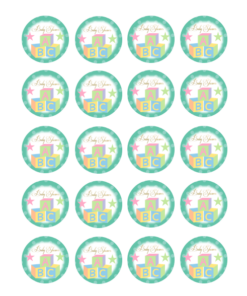 Eetbare print Babyshower Thema Cupcakes Mini