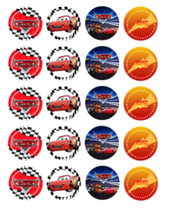 Eetbare print Cars Cupcakes Mini