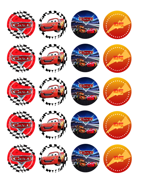 Eetbare print Cars Cupcakes Mini