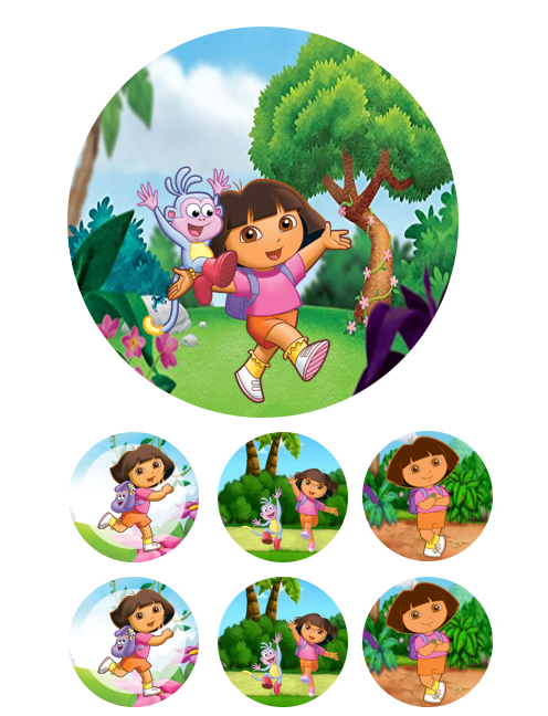 Eetbare print Dora the Explorer 15cm