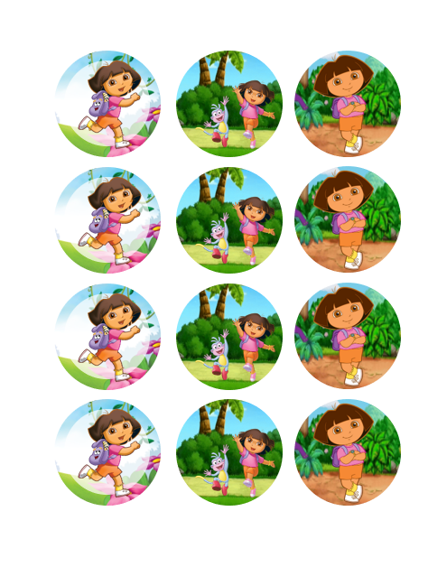 Eetbare print Dora the Explorer Cupcakes