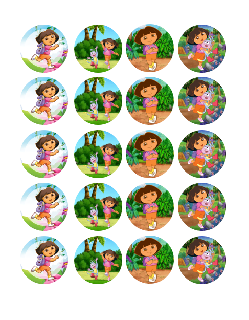 Eetbare print Dora the Explorer Cupcakes Mini