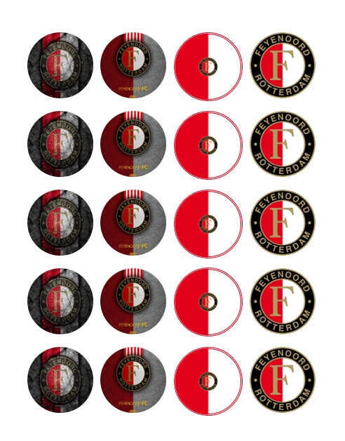 Eetbare print Feyenoord Cupcakes Mini