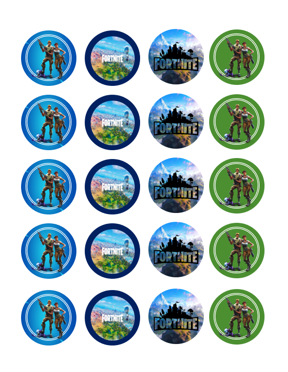 Eetbare print Fortnite Cupcakes Mini