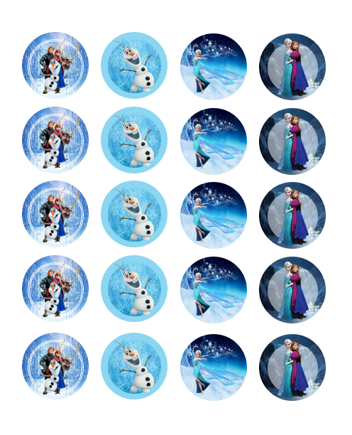 Eetbare print Frozen Cupcakes Mini