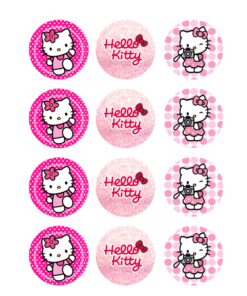 Eetbare print Hello Kitty Cupcakes