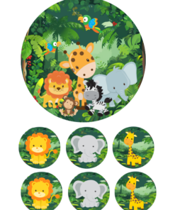 Eetbare print Jungle Theme 15cm