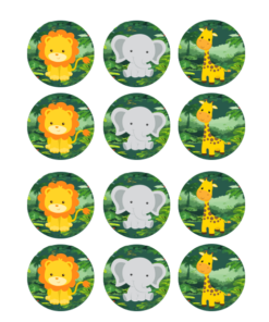 Eetbare print Jungle Theme Cupcakes