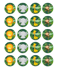 Eetbare print Jungle Theme Cupcakes Mini