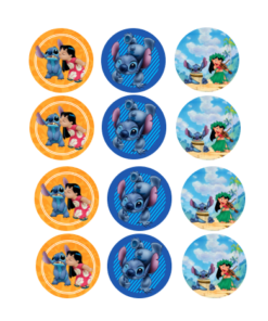 Eetbare print LiloampStitch Cupcakes