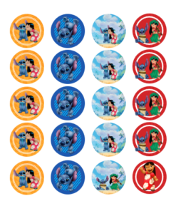 Eetbare print LiloampStitch Cupcakes Mini