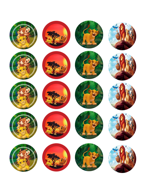 Eetbare print Lion King Cupcakes Mini