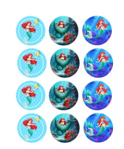 Eetbare print Little Mermaid Cupcakes