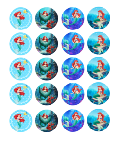 Eetbare print Little Mermaid Cupcakes Mini