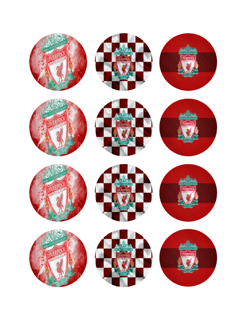 Eetbare print Liverpool Cupcakes