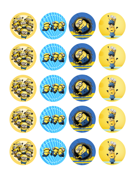 Eetbare print Minions Cupcakes Mini