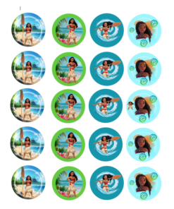 Eetbare print Moana Cupcakes Mini