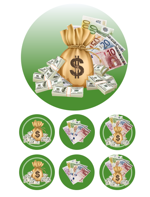 Eetbare print Money eurodollar 15cm