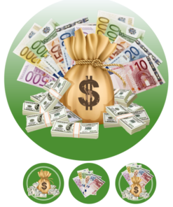 Eetbare print Money eurodollar 20cm