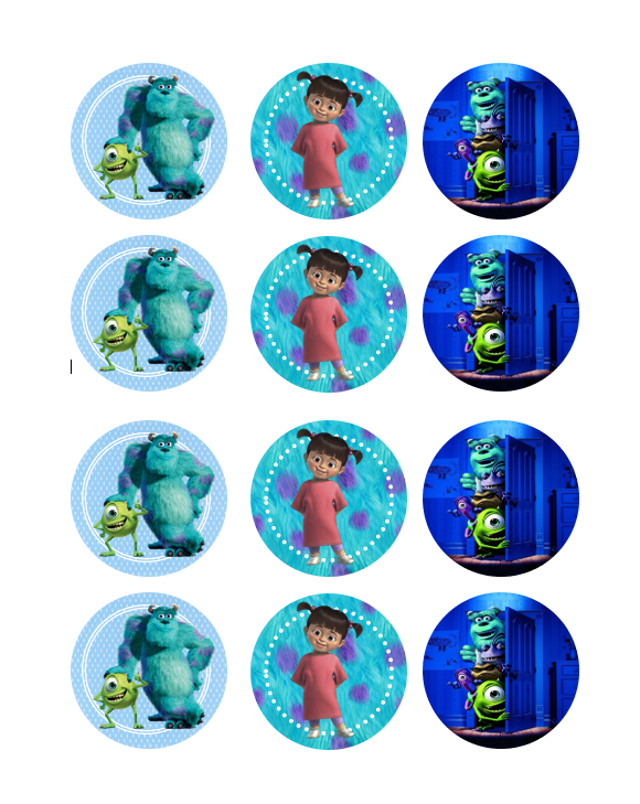 Eetbare print Monster inc Cupcakes