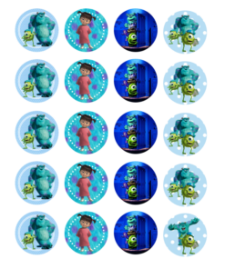 Eetbare print Monster inc Cupcakes Mini