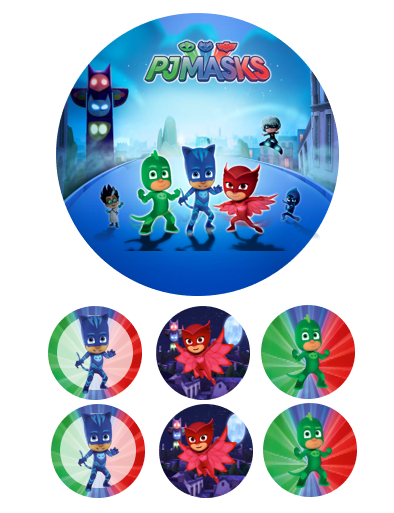 Eetbare print PJ Masks 15cm