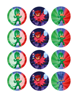 Eetbare print PJ Masks Cupcakes