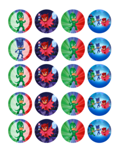 Eetbare print PJ Masks Cupcakes Mini