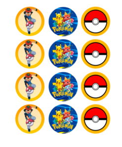 Eetbare print Pokemon Cupcakes
