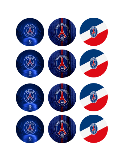 Eetbare print Paris Saint Germaine Cupcakes