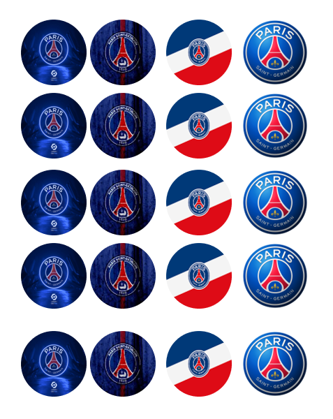 Eetbare print Paris Saint Germaine Cupcakes Mini